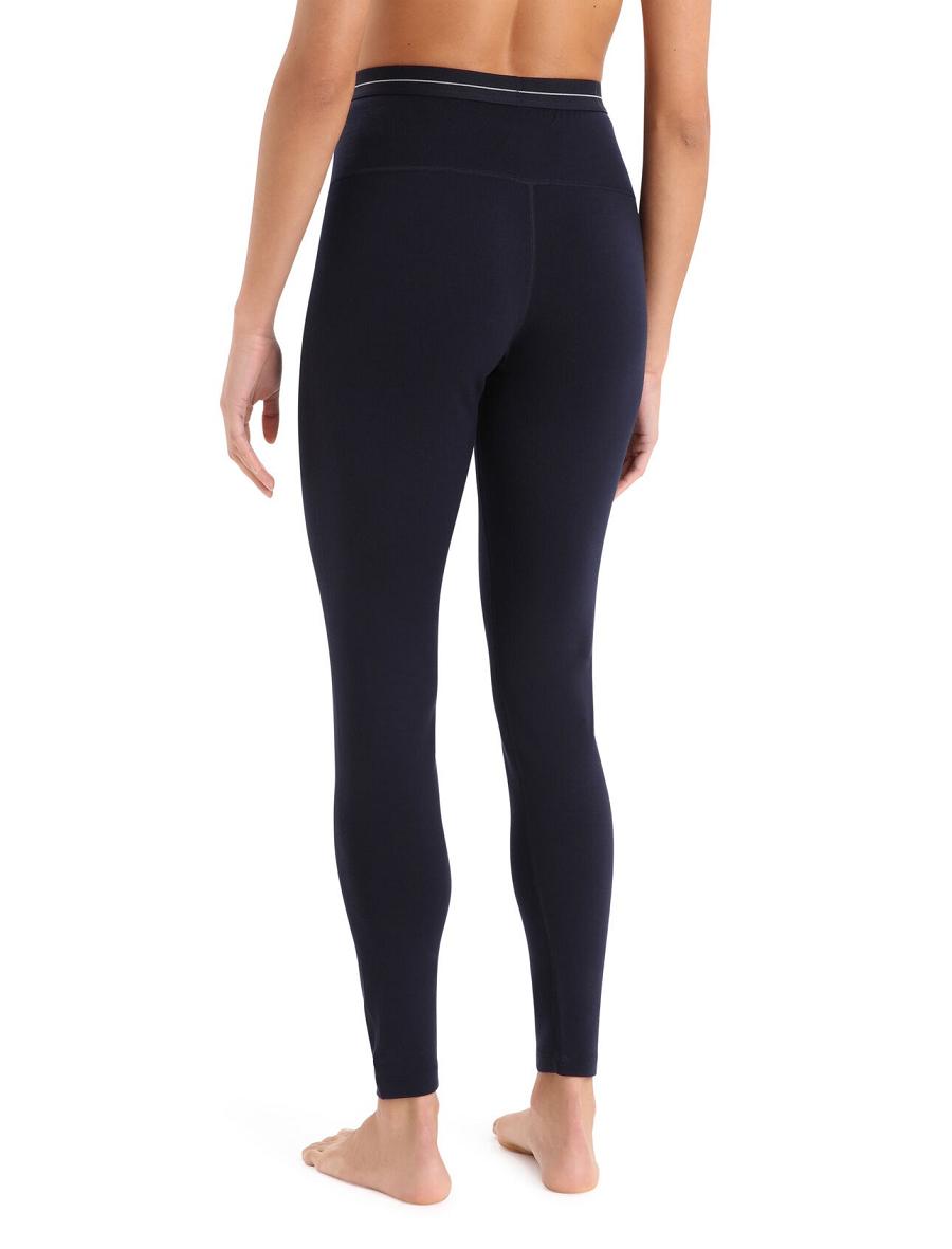 Women's Icebreaker Merino 260 Tech High Rise Leggings Base Layers Midnight Navy | CA 1096SGLO